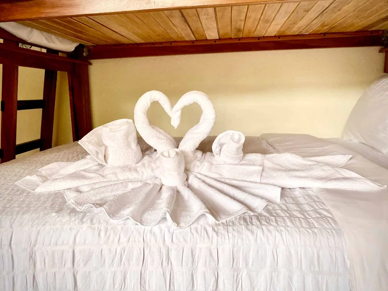 Majestic Lodge towel arrangements in La Fortuna Costa Rica