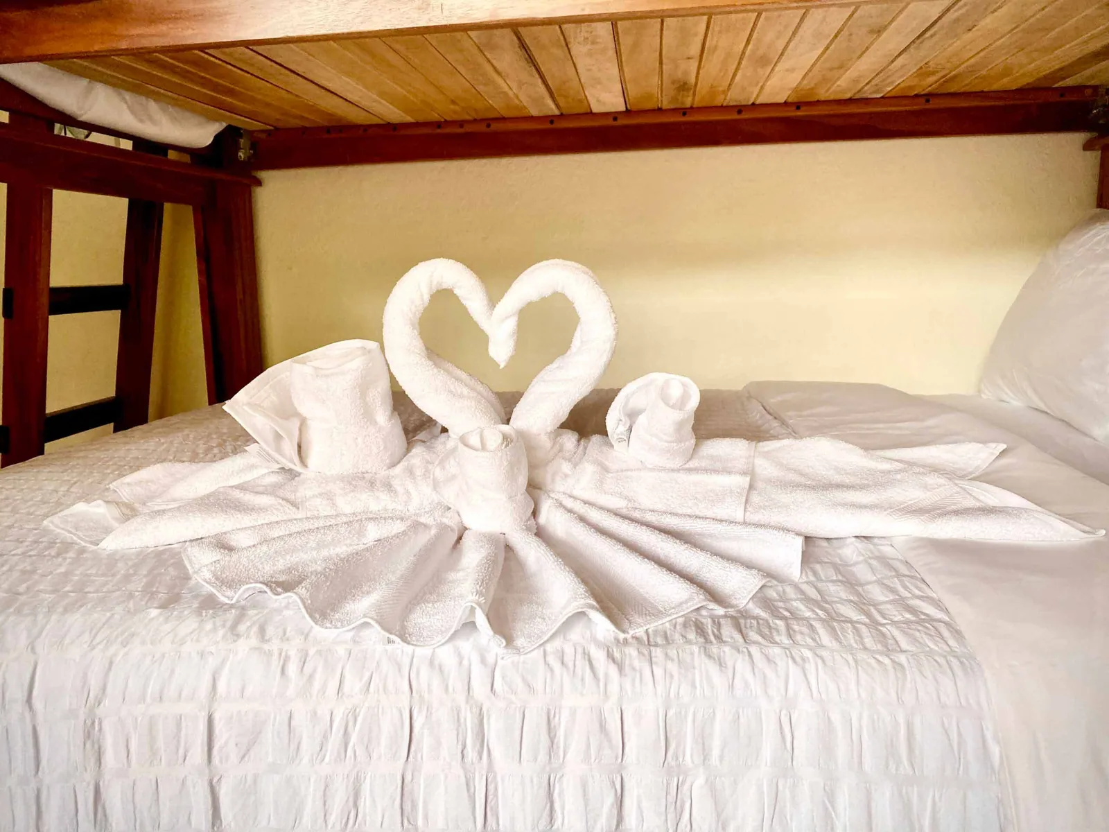 Majestic Lodge towel arrangements in La Fortuna Costa Rica