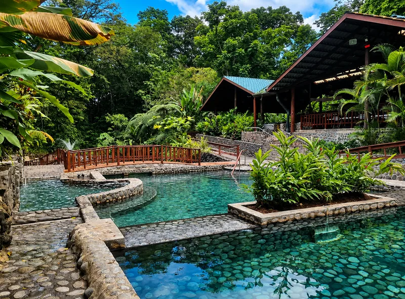 Eco Termales: stone-edged pools and wooden walkways, the smallest and quietest of the four.