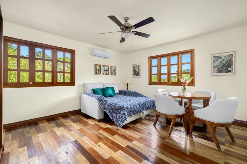 The massage room and sitting area
